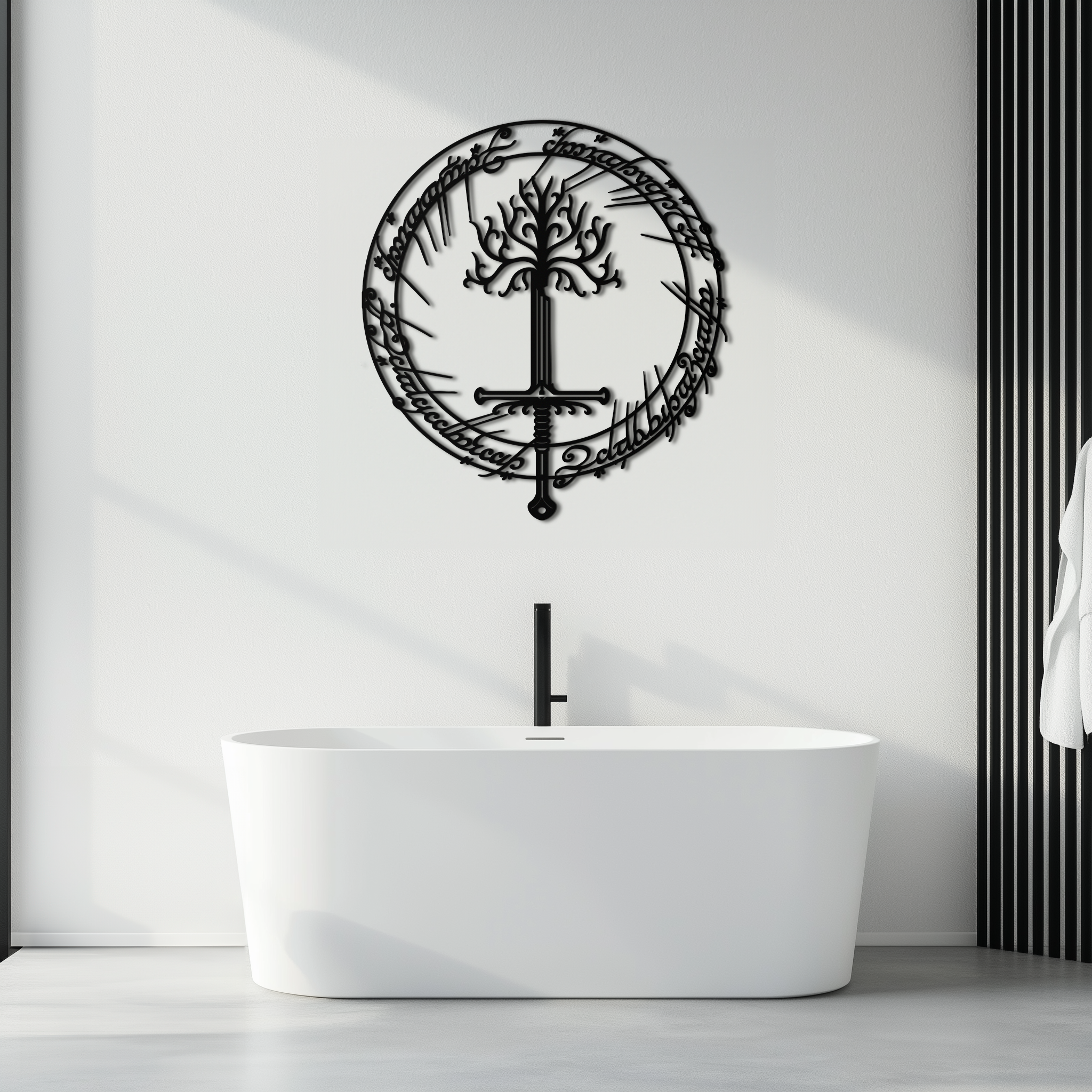 Lord of the Rings Metal Wall Art - Silhouette Fantasy Steel Decor for Home & Office- KAF485